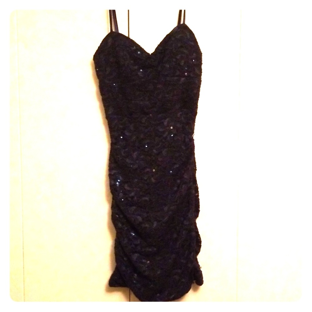 Navy Blue Sparkly Cocktail Dress